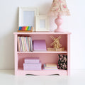 Regał na książki, z drewna, kolor: różowy